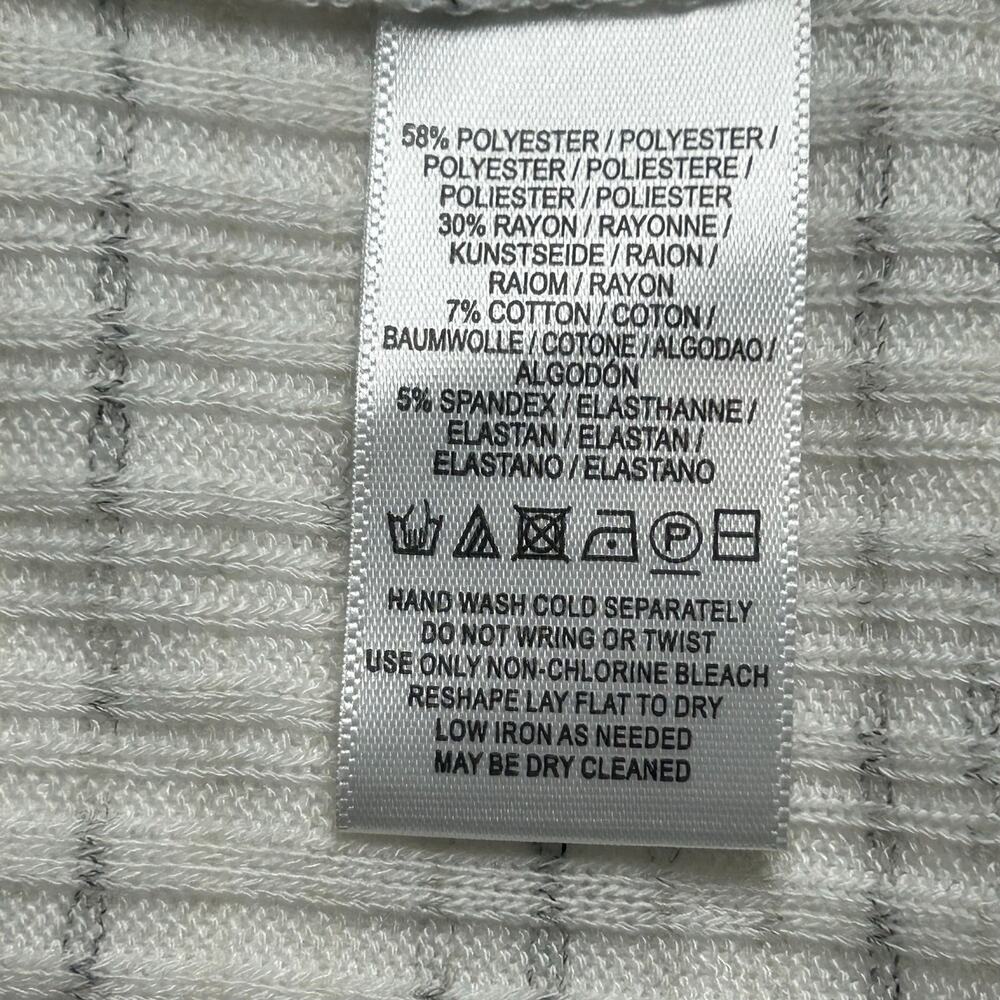 Anthropologie Saturday Sunday gray/white striped open duster sweater M - Picture 8 of 9